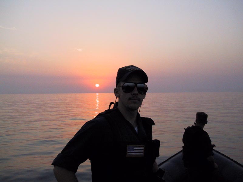 Brian Scopa on deployment at sea during his Navy service